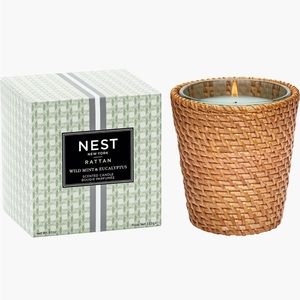 NEST candle in Rattan holder.  New.